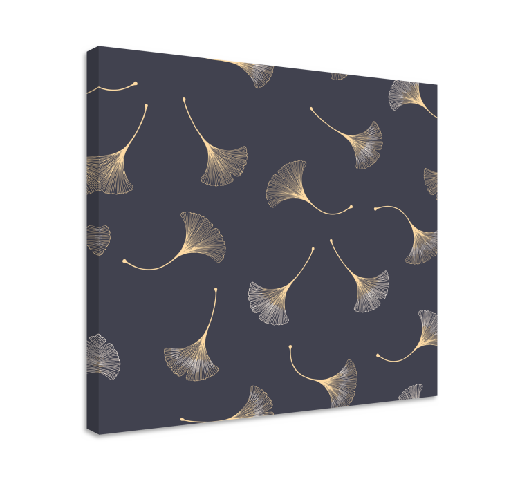 Canvas schilderij bloemen en planten ginkgo bladeren patroon - TenStickers