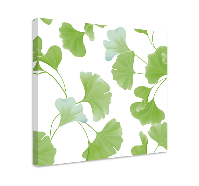 Modern canvas schilderij Groene ginkgo bladeren - TenStickers