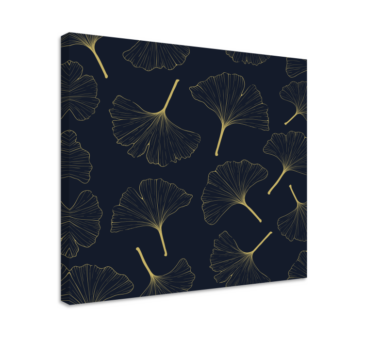 Canvas schilderij bloemen en planten gingko bladpatroon - TenStickers