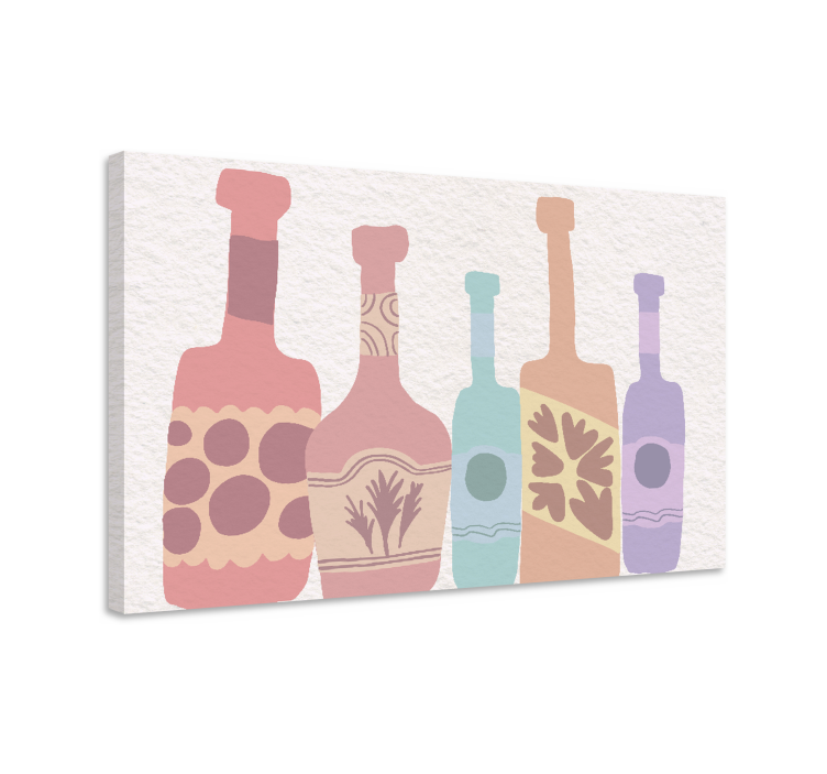 Ornament canvas schilder kleurrijke fles silhouetten - TenStickers