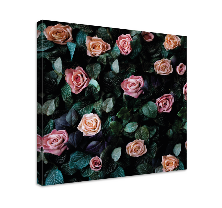 Canvas schilderijen bloemen Rood roze bloemen - TenStickers