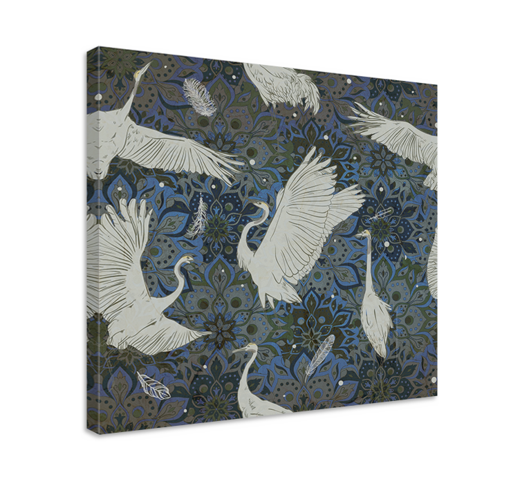 Canvas schilderij vis elegante kraanvogels dans - TenStickers