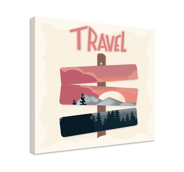 Canvas schilderij landen en steden reiswijzer - TenStickers
