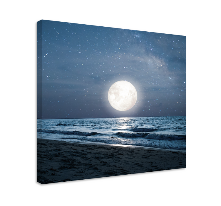 Canvas landschap maanlicht over oceaan - TenStickers