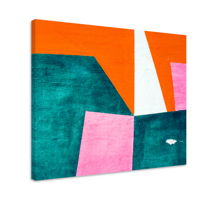 Geometrische canvas schilderij abstracte oranje compositie - TenStickers