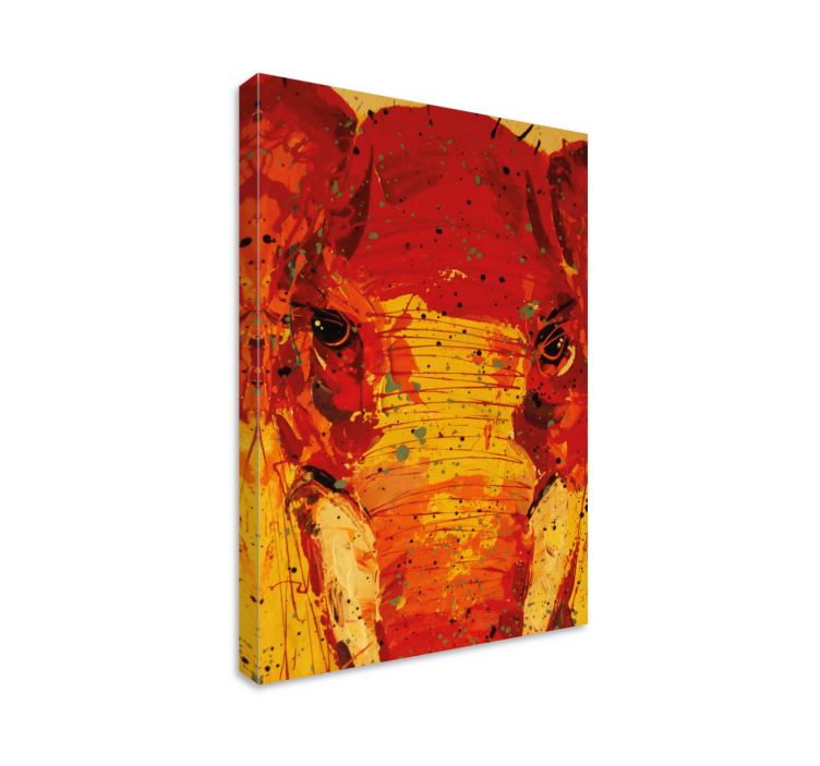 Levendig olifantenportret Canvas schilderij olifant - TenStickers