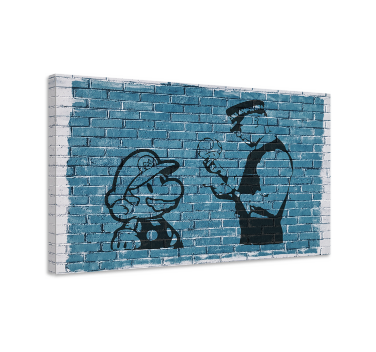Videogame canvas mario en officier - TenStickers