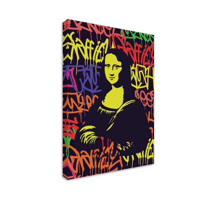 Canvas schilderij kunst mona lisa graffiti - TenStickers