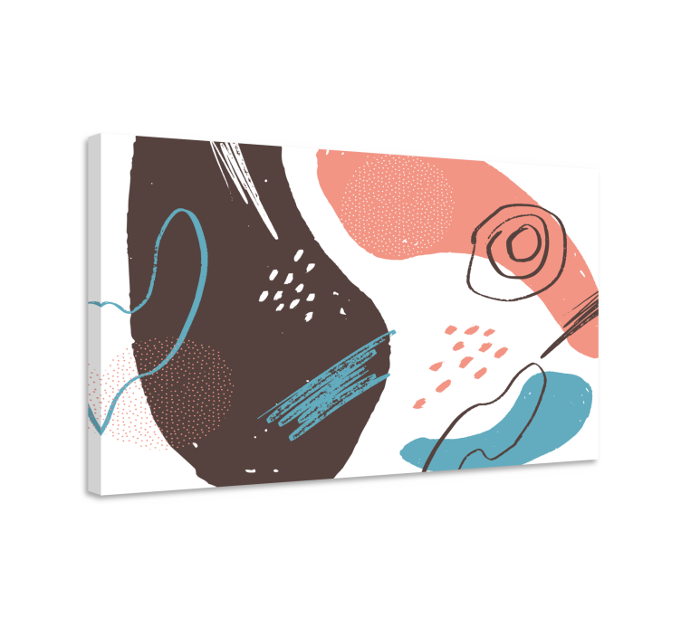 Canvas schilderij abstract dynamische artistieke vormen - TenStickers