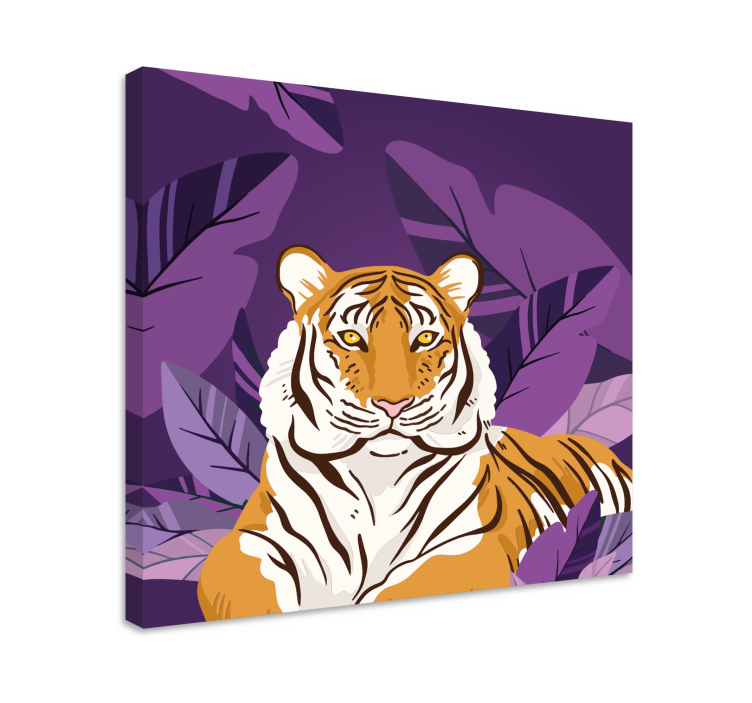 Canvas schilderij dieren majestueus tijgerportret - TenStickers