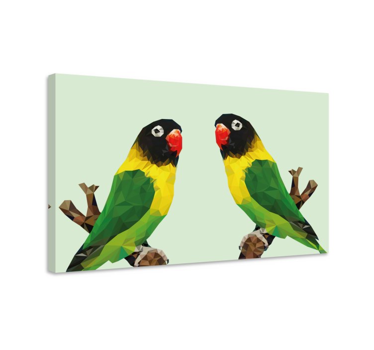 Canvas schilderij vogels polygonale papegaaien display - TenStickers