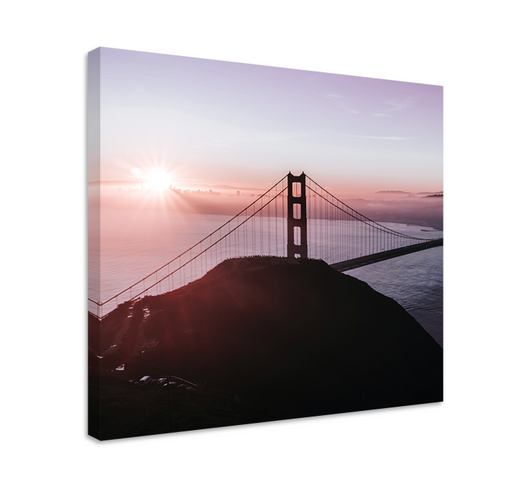 Canvas schilderij landen en steden golden gate span - TenStickers