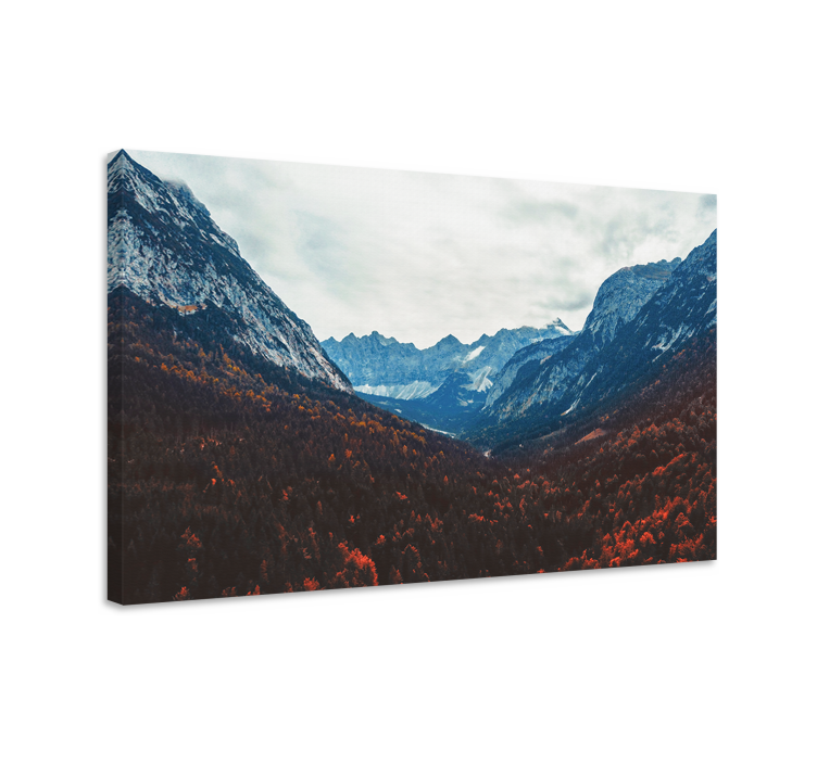 Canvas landschap bergvallei uitzicht - TenStickers