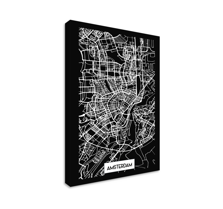 Canvas schilderij Amsterdam topografische kaart - TenStickers
