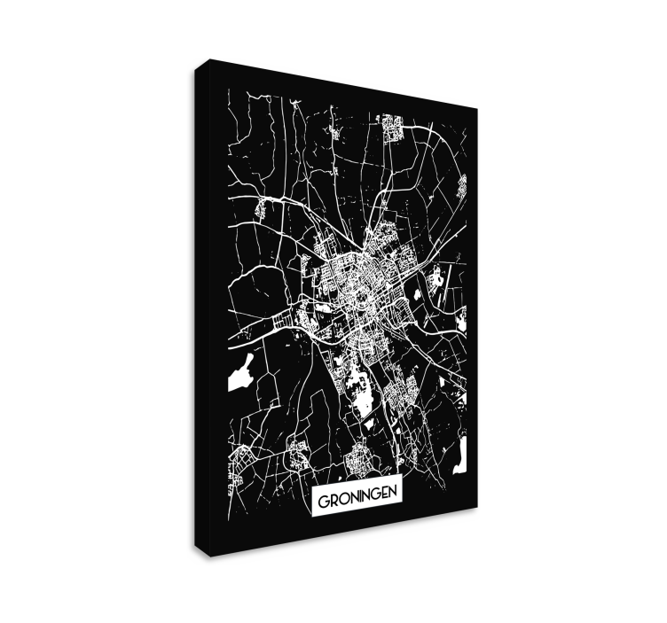 Canvas schilderij Groningen kaart - TenStickers