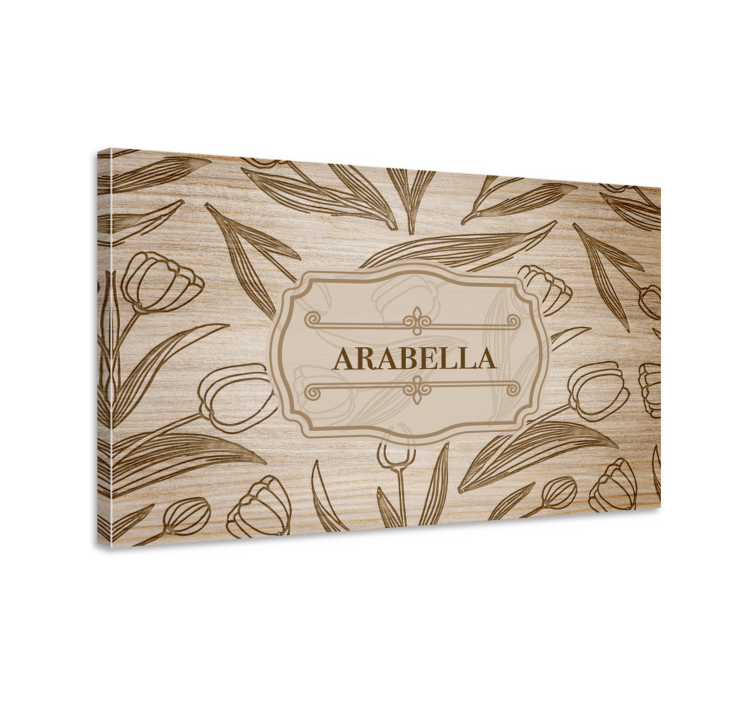 Gepersonaliseerde canvas schilderij hout tulpen - TenStickers