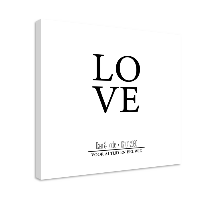 Gepersonaliseerde canvas schilderij liefde - TenStickers