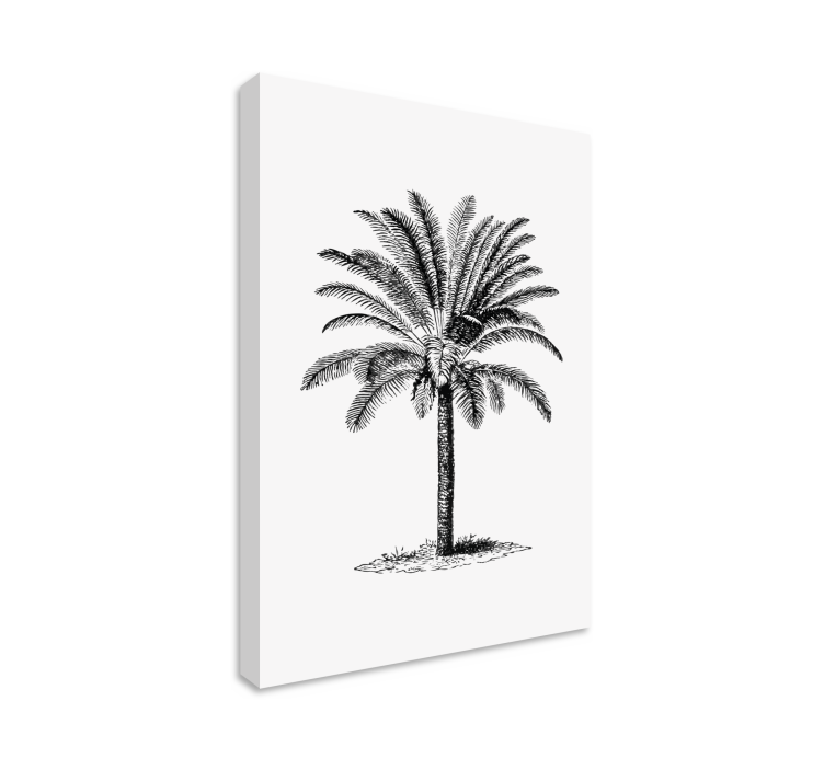 Palmboom silhouet canvas schilderij - TenStickers