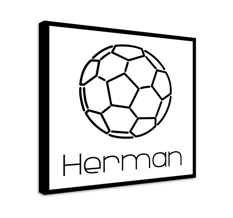 Voetbal met naam Canvas schilderij jongeren - TenStickers