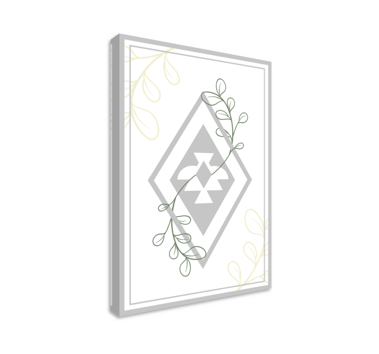 Geometrisch bladpatroon Canvas schilderij woonkamer - TenStickers