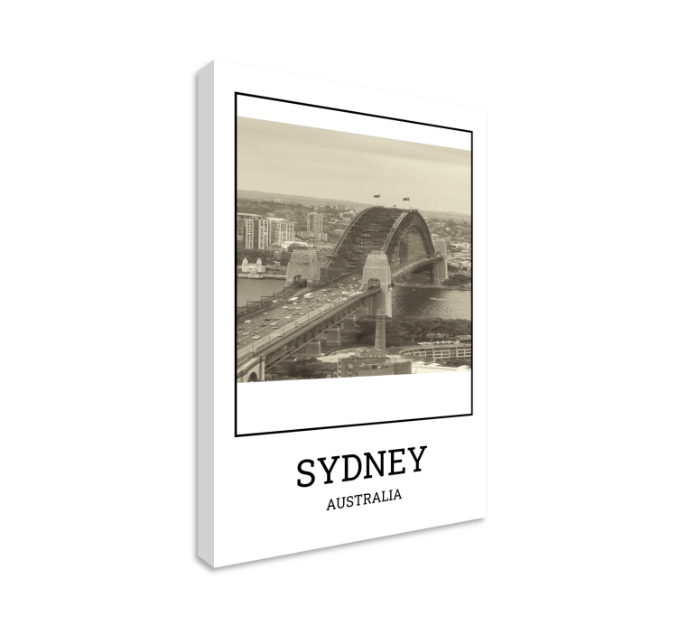 Sydney zwart wit Canvas schilderij  - TenStickers