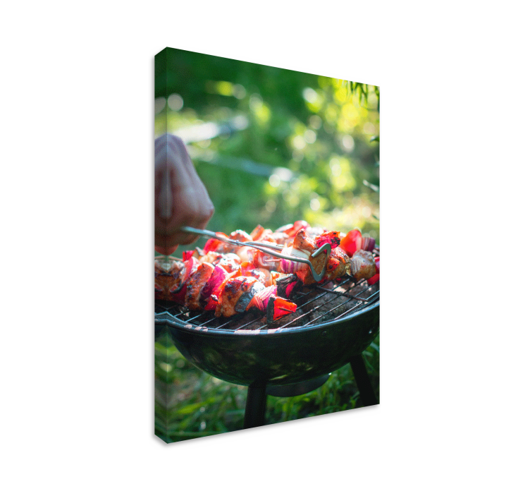 Canvas schilderij BBQ met groent - TenStickers