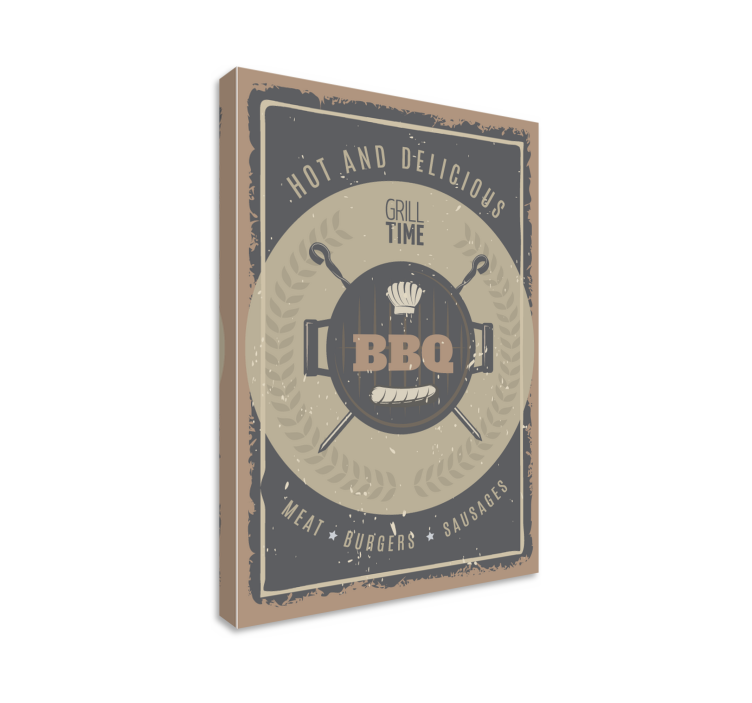 Canvas schilderij vintage bbq - TenStickers