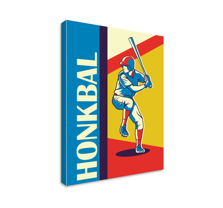 Retro testss met honkbal speler - TenStickers