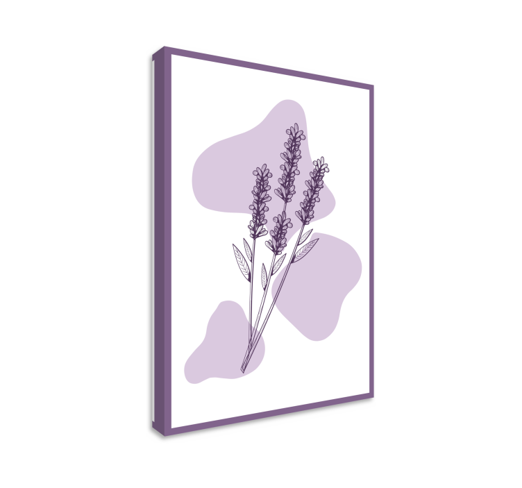 Tekening lavendelplant Canvas schilderij bloemen - TenStickers