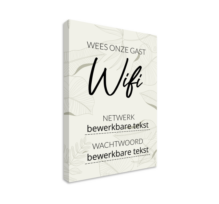 Wees onze gast wifi canvas - TenStickers