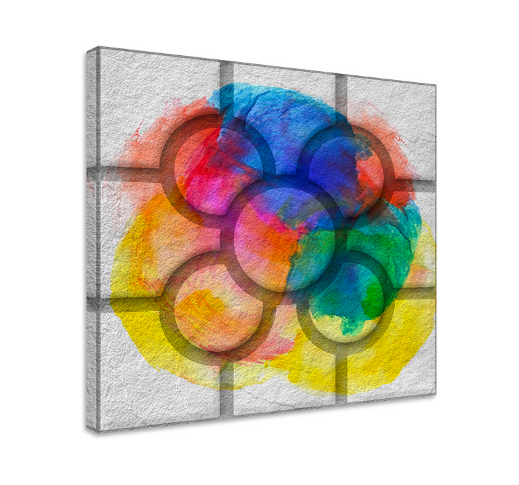 Abstract kleurrijke canvas van tegelpatroon - TenStickers