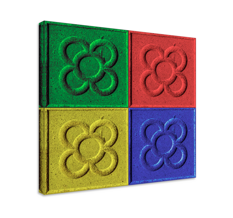 Pop art kleurrijke tegels collage canvas  - TenStickers