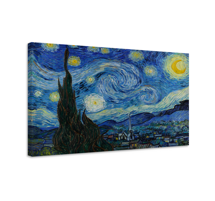 Van Gogh De sterrennacht canvas schilderij - TenStickers