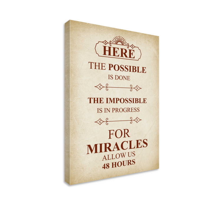 Vintage motivatie canvas schilderij kantoor - TenStickers