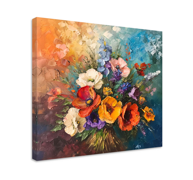 Bloemen boeket Canvas schilderij kunst - TenStickers