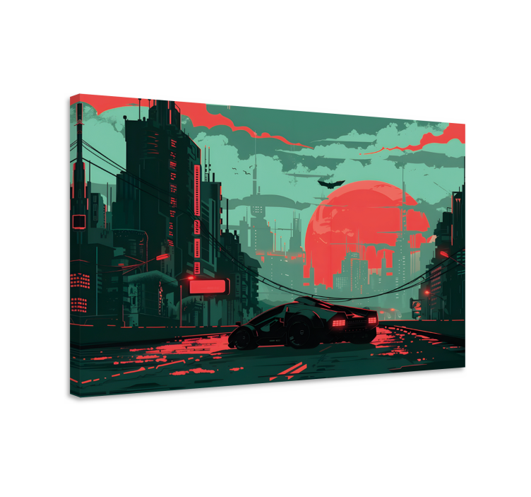 Cyberstad videogame canvas - TenStickers