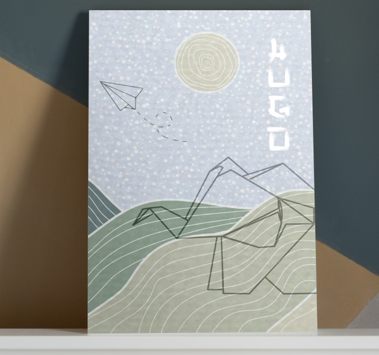 Blauwe wolken en vogels Canvas schilderij kinderkamer - TenStickers