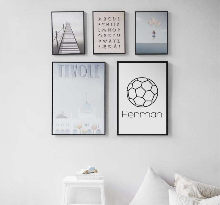 Voetbal met naam Canvas schilderij jongeren - TenStickers