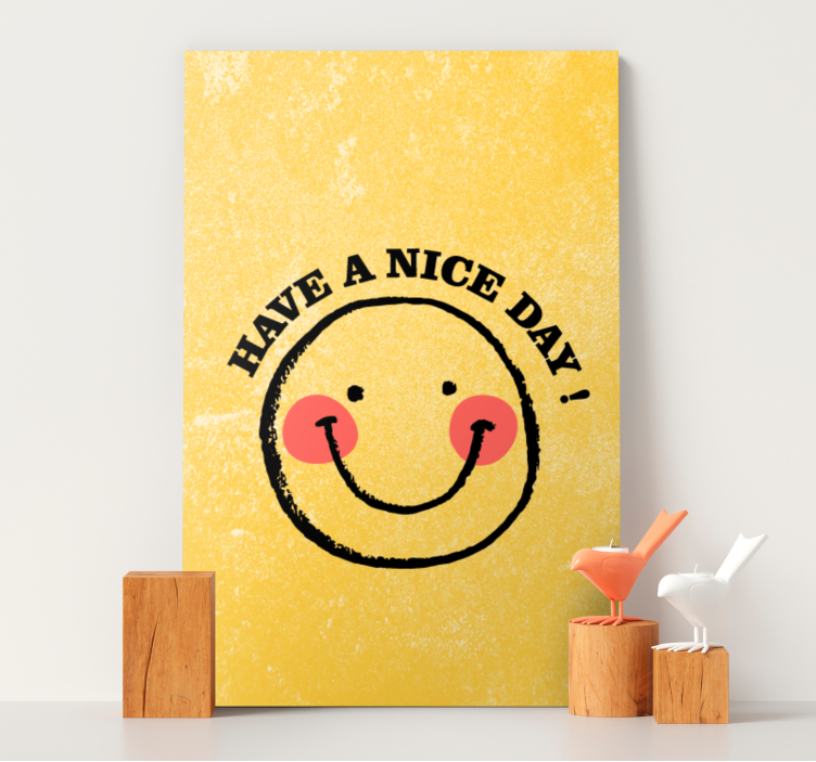 Canvas schilderij woonkamer "fijne dag" smiley - TenStickers