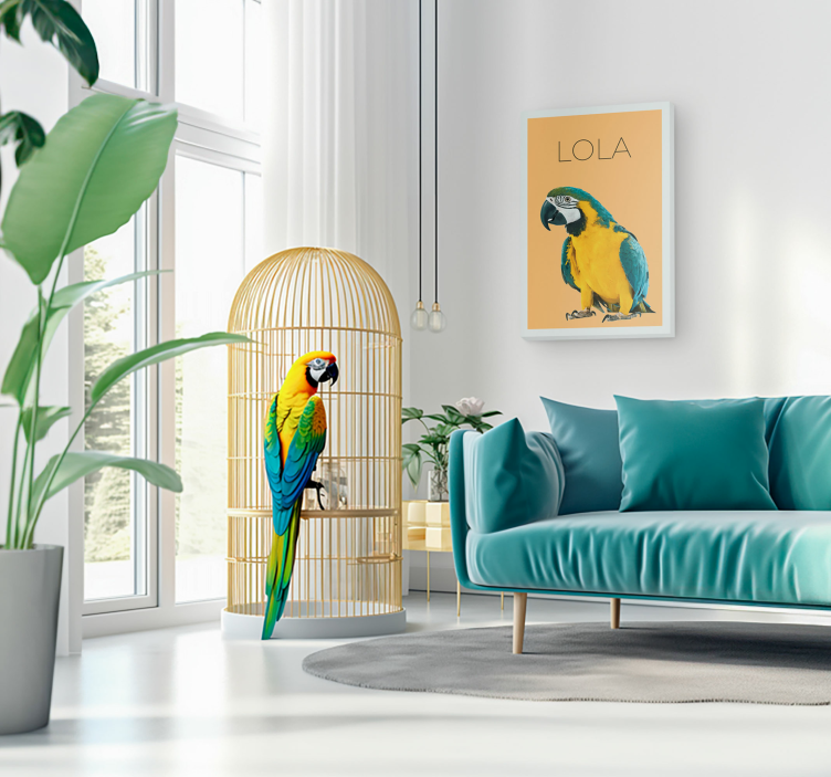 Gepersonaliseerde huisdieren canvas met naam - TenStickers