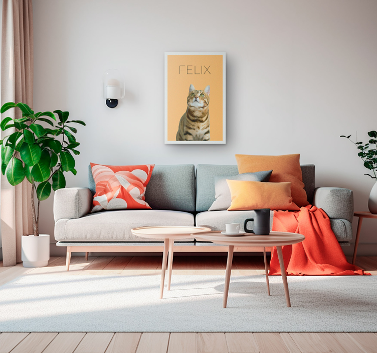 Gepersonaliseerde huisdieren canvas met naam - TenStickers