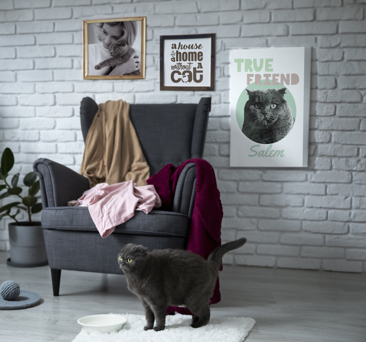 Echte vriend gepersonaliseerd canvas van hond - TenStickers