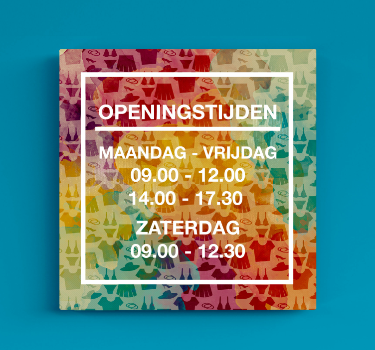 Kleurrijke canvas met aanpasbare openingstijden - TenStickers