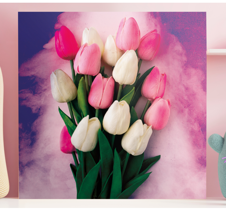 Canvas schilderijen bloemen Kleurrijke tulpen - TenStickers