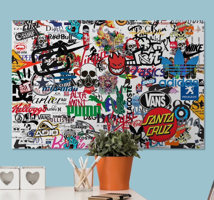 Modern merk logo's canvas schilderij  - TenStickers