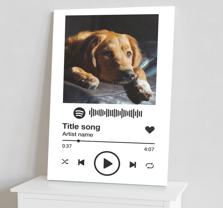 Canvas schilderij Spotify muziek witte achtergrond - TenStickers