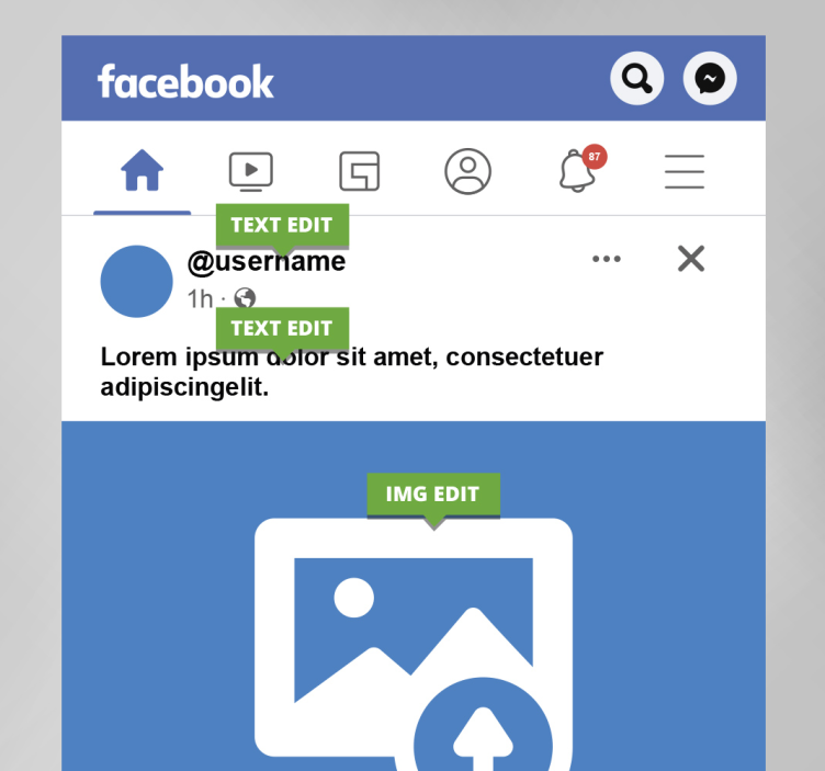 Facebook-scherm Gepersonaliseerde canvas  - TenStickers