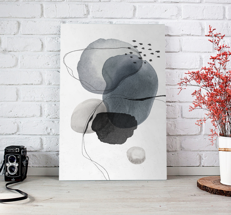 Abstracte vormen donkere canvas kunst - TenStickers