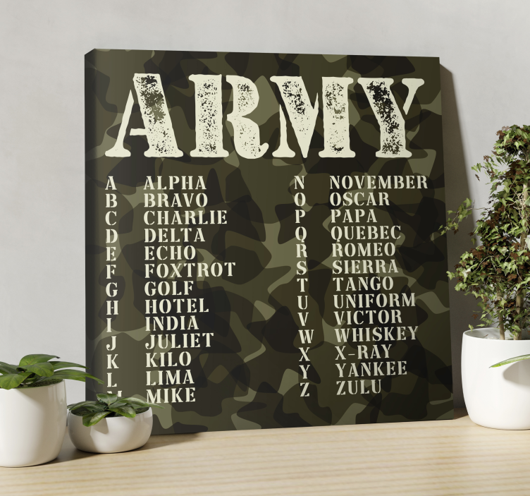 Alphabet en letters canvas schilderij Nato  - TenStickers