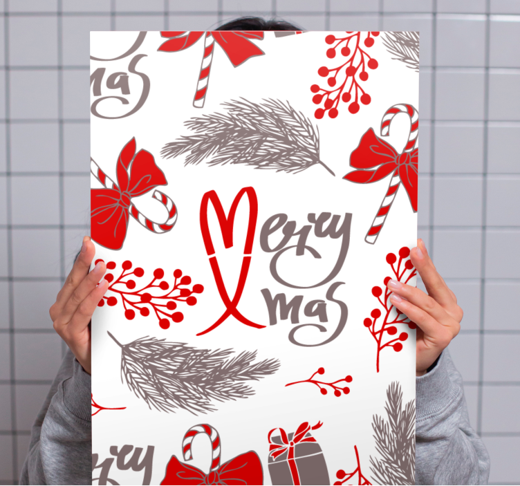 Alphabet en letters canvas schilderij kerstmis ontwerp - TenStickers